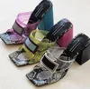 Heißer Verkauf – Damen-Absatz-Slipper-Sandale, große Größe 34–42, mit Box-PVC-Absatz