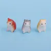 Objetos decorativos Figuras 1/2pcs mini hamster estatueta decoração em miniatura para fadas para fadas em jardim de estátua de estátua de estátua resina artesanal