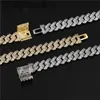 10mm 7/8 pouces Hip Hop Bracelet Chaînes Plaqué Or Glacé CZ Liens Cubains Bracelet Chaînes Mode Rappeur Bracelets Homme Bijoux Cadeau