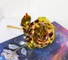 Decorative Flowers Christmas Day Gift 24k Gold Foil Plated Rose Creative Gifts Lasts Forever Rosees for Valentine e's girl gifts GC1201