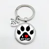 Heel schattige huisdierkat sleutelhanger katten mooie mannen dames poot voetafdrukpatroon sleutelen goede vriend hanger keychains favoriete kat essentieel