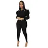 Femmes deux pièces tenues à manches longues haut pantalon dames nouveau pantalon de mode ensemble vêtements de sport survêtements nouveau type vente chaude klw5822