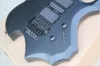 Mattschwarzer Korpus, schwarze Hardware, Flame-Inlay-E-Gitarre mit Tremolo-Brücke und HSH-Tonabnehmern, kann individuell angepasst werden