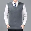 Herrvästar Tröja Mäns Pullover Cashmere Jumper Classic Ärmlös Tröjor Vest Mens Pull Homme Hiver Man Knitwear Kläder M-3XL1