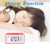 Réveil muet en plastique LCD horloges intelligentes température durcissement photosensible chevet alarmes numériques Snooze veilleuse calendrier