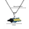 Stainless Steel Bahamas Nassau Island Map Flag Jewelry For Women Necklaces