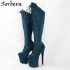 Sorben Fashion Custom Wide Boots Women Stripper Heels 20Cm Exotic Pole Dance Heel Drag Queen Boot Crossdressing High Heel Shoes