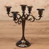 Velulador de metal de bronze preto de ouro prateado por atacado 5 braços 3 stand stick stick candelabra gota lj201018