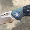 1Pcs New Ball Bearing Flipper Folding Knife D2 Satin Tanto Point Blade TC4 Titanium Alloy + G10 Handle EDC Pocket Knives