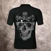 Pleins andningsbara män Philipps New Men's Designer Fit Hot Designer 2021 Phillip T-shirt Plain Skull PP Slim Polo Shirt Trend Stick Borr Kort ärm Lapes 's