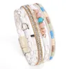 wide white leather bracelet