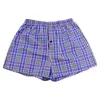 Mäns Shorts Casual Plaid Print Elastisk Midja Män Underkläder Sommarstrandbyxor Boxers