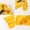 Fashion Runway Women Sweater Autumn Winter Floral Embroidery Bee Animal Long Sleeve Yellow Pullover Jumper Tops B-006 201111