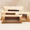 窓のブラックブラウンホワイトピローの形紙のギフト箱とクラフトピローボックスキャンディースナック石鹸のための紙のギフト包装箱