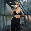 Houzhou Joggers女性のズボンファッションパッチワークスウェットパンツハーレムカジュアルサイドスプリットボタンパネルハイウエストズボンストリートウェアLJ200813