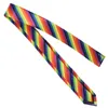 Cravatta formale da uomo, casual, sottile, sottile, da cerimonia nuziale, n. 19 (strisce color arcobaleno)