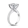 AINUOSHI 925 Sterling Silver 3 Carats Princess Cut Bague de Fiançailles pour Femmes Sona Simulé Diamant Anniversaire Solitaire Anneau Y1124