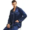 Ensemble de pyjama en satin de soie pour hommes, pyjama, pyjama, pyjama, vêtements de nuit, vêtements de détente S, M, L, XL, XXL, XXXL, plus Size_Gifts LJ201112