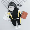 Kid Toddler Boy Hooded Casual Vêtements Ensembles Coton Automne Nouveau Patchwork Lettre Bébé Garçon T-shirt + Pantalon 1 2 3 4Y LJ200831