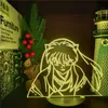 Inuyasha LED ANIME LAMP 3D Nightlights 7 Cor Mudar Inuyasha Visual Night Light Table Lamp presente Xmas Para