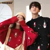 Christmas Knit Sweater Women Man Oversize Pullover Navidad Couple Women Sweater Autumn Winter Patchwork Sweater Jacket 201221