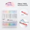 Andstal 12 colorslot Macaron Pastel Color Dual Tips Highlighter Pen set Fluorescent Color for school marker Stationery office 201120