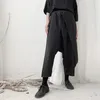 [EAM] taille haute élastique noir bref fendu sarouel nouveau pantalon coupe ample femmes mode marée printemps automne 19A-a568 201228