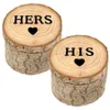 Ringbox aus Holz zum Selbermachen, personalisierte Eheringbox, 1 Paar, für Sie und Ihn, Herr und Frau, gravierter Ring, runde Box RRA2874