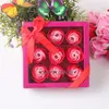 Valentine Day Rose Gift 9 Pcs Soap Flower Rose Box Wedding Mother Day Birthday Day Artificial Soap Rose Flower Sea ship GGE3829