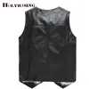 Män Winter Vest Tactical Masculino Jacka Genuine Fox Leather Vest Fur Jacka och Coat Warm Fashion Vest 19063-5 201119