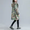 Kvinnor Down Parkas Plus Size Vintage Print Floral For Women Winter Coat Hooded dragkedja fickor Löst 2021 kinesisk stil varma parkas1