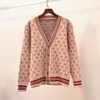 HGTE Autumn winter cardigan sweater women Knit casual fashion Thin coat Loose single row button VNeck cardigans 201120