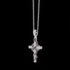 Retro Snake Cross Pendant Real Gold Electropated Full of Cz Iced Out Diamond Mens Necklace Hip Hop Jewelry254s