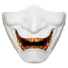Нижняя половина маска демон злой маски золотые зубы костюмы вечеринка для реквизита смола Хэллоуин косплей Irsoft Paintball CS Game Fan