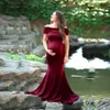 肩のないマタニティドレスPographs Propss Baby Shower PO Shoots妊娠中の女性Maxi Gown 20204130581の長い妊娠ドレス