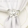 Heart-shaped Wedding Napkin Ring Metal Silver Color Napkin Buckle Valentines Day Wedding Dinner Parties Table Decor Napkin Holder