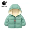 2020 neue Winter Kinder Kaschmir Mantel Bär Parkas Baby Mädchen Verdicken Warme Kleidung Kleinkind Daunenjacke Kinder Jungen Baumwolle Oberbekleidung LJ201017