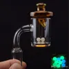 New Quartz Banger Nails With Colored Carb Cap 4mm Bottom Domeless 10mm 14mm 18mm for Glass Bong