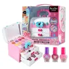 Children Make Up Toys Dressing Table Fashion Beauty Set Safe Nontoxic Easy To Clean Makeup Kit for Dress Girl Play House Gifts LJ5797415