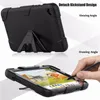 Custodia per iPad in silicone per bambini per Samsung Galaxy Tab A 8 pollici P200 Defender Protezione a 3 strati Stacca la copertura del tablet PC con cavalletto
