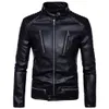 Mäns Fur Faux Mens Leather Jackor Bomber Fashion Men Overcoat Motorcykel Cowboy Jacket Punk Tjock Coats Kläder