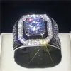 Choucong Luxury Male Ring Big 3ct Clear 5a Zircon CZ 925 Sterling Silver Engagement Bröllop Band Ringar För Män Fina Smycken J190620