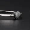 Hartvormige CZ PAVE Sluiting Bangle Bracelet Sets Originele Box voor Pandora 925 Sterling Silver Charm Armbanden Dames Geschenk Sieraden