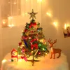 Tabletop Xmas Tree Artificial Mini Christmas Pine Tree with LED String Lights Desktop New Year Decoration 50cm JK2010XB