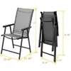 4-pack opvouwbare patio banken draagbaar voor outdoor camping strand dek eetkamerstoel met armleuning patio textilene stoelen set van 4 US stock a07