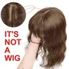 Vigorous Mix Brown Postiches synthétiques avec frange Clip en morceaux de cheveux Cheveux ondulés à l'eau pour femmes Cheveux clairsemés Résistant à la chaleur 220208