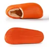 Woman Waterproof Non-Slip Home Slippers EVA Warm Fur Slippers Plush Indoor Cotton Floor Shoes for Female Winter New Fashion Y1120