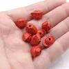 Other Natural Red Cinnabar Yuanbao Beads Buddhism Om Mani Padme Hum Mantra Loose Spacer For DIY Jewelry Making Bracelet