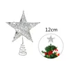 Decorações de Natal 12cm/15cm/20cm Tree Iron Star Topper Requintado Arte Ornamento Ano de Natal Decoração de Cinco Pontos Presentes Crianças Presentes