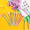 Lots Style New Cartoon Creative Unicorn BLACK 0.38mm Gel Pen Kawaii Promotional Gift Silicone Stationery Pen Student School Office Supply